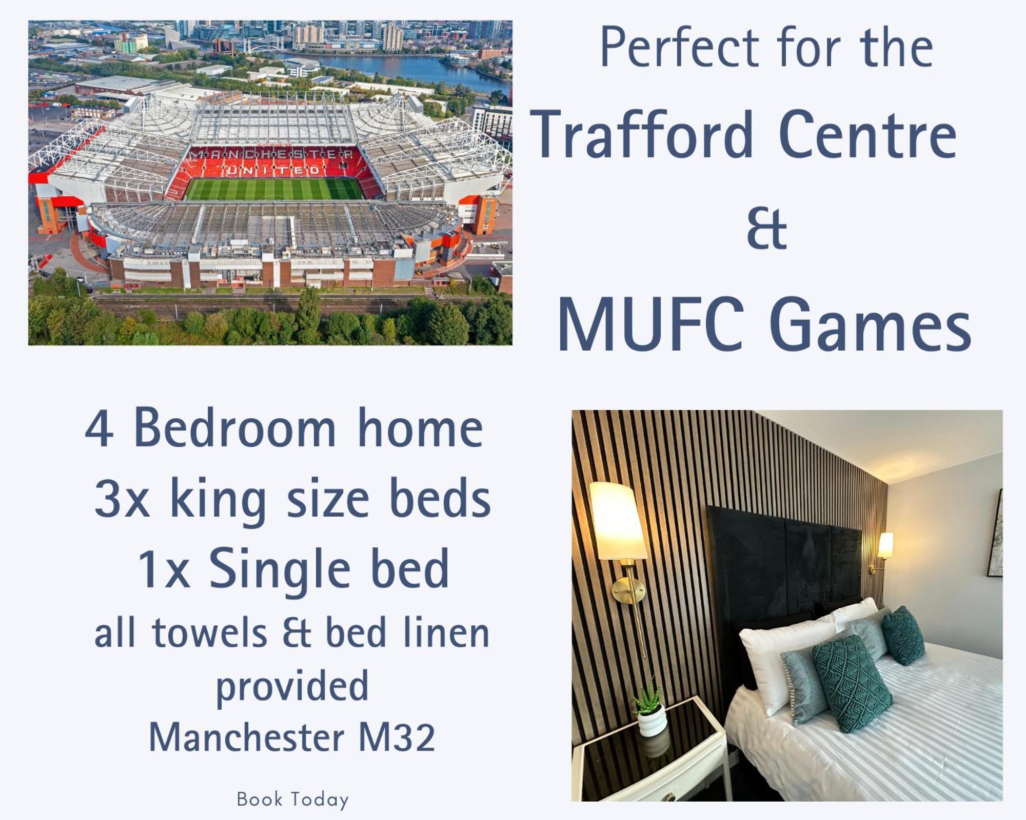 Waterside Mufc & Trafford Centre Townhouse 4 Bedroom Free Parking 맨체스터 외부 사진